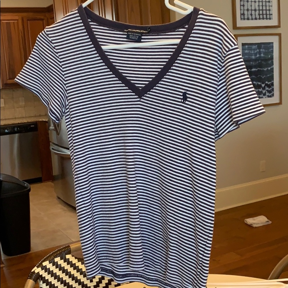 2 shirts and jean shorts.